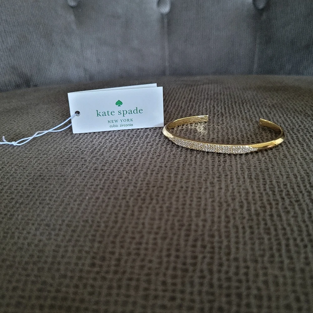 Kate Spade♠️ "Raise the Bar" Gold💛 Open Cuff Bracelet - NWT - Picture 1 of 12